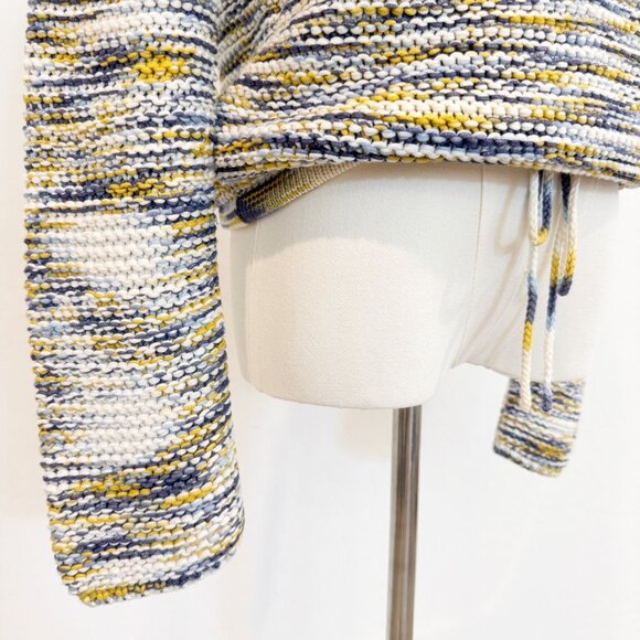 Theory Coella Off The Shoulder Knit Slouchy Sweater Multicolor Preppy Size XS - Picture 6 of 10